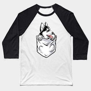 White cute dog in the pocket Baseball T-Shirt